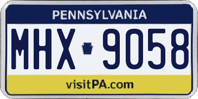 PA license plate MHX9058