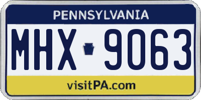 PA license plate MHX9063