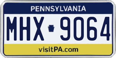 PA license plate MHX9064