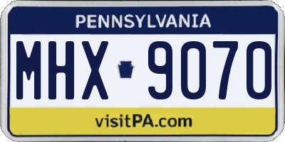 PA license plate MHX9070