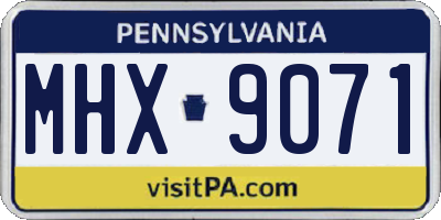 PA license plate MHX9071
