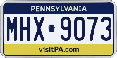 PA license plate MHX9073