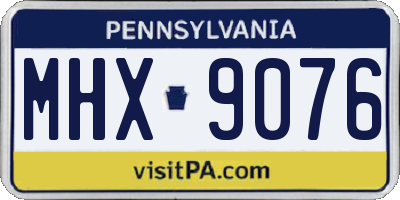 PA license plate MHX9076