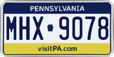 PA license plate MHX9078