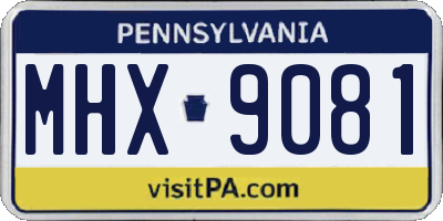 PA license plate MHX9081