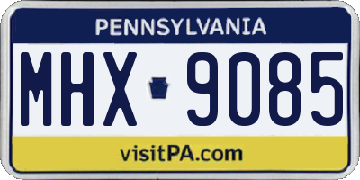 PA license plate MHX9085