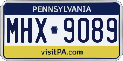 PA license plate MHX9089