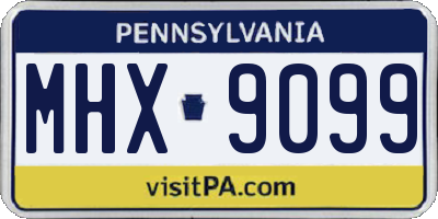 PA license plate MHX9099