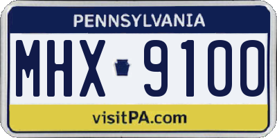 PA license plate MHX9100