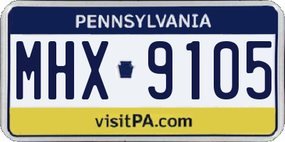 PA license plate MHX9105