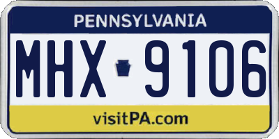 PA license plate MHX9106