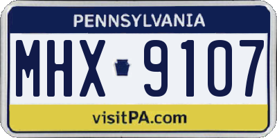 PA license plate MHX9107