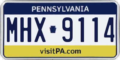PA license plate MHX9114