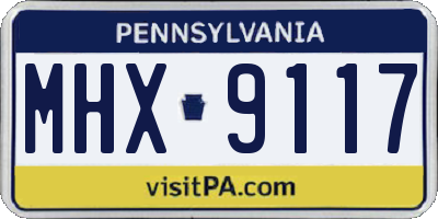 PA license plate MHX9117