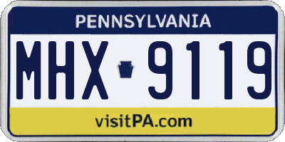 PA license plate MHX9119