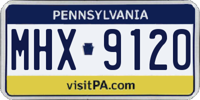 PA license plate MHX9120