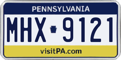 PA license plate MHX9121