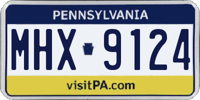 PA license plate MHX9124