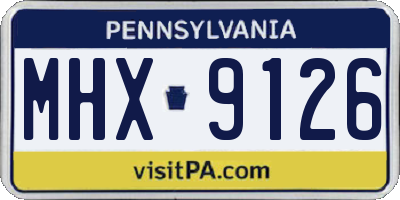 PA license plate MHX9126