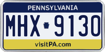 PA license plate MHX9130