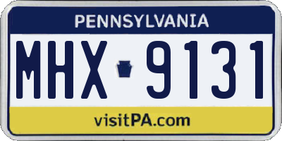 PA license plate MHX9131
