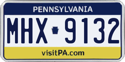 PA license plate MHX9132