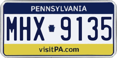 PA license plate MHX9135