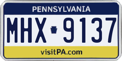 PA license plate MHX9137