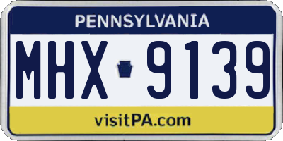 PA license plate MHX9139