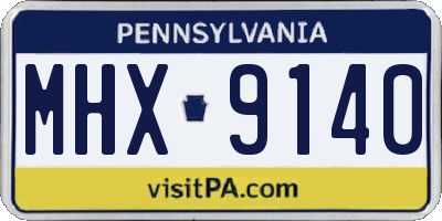 PA license plate MHX9140