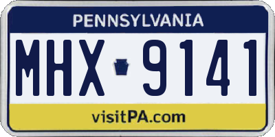 PA license plate MHX9141