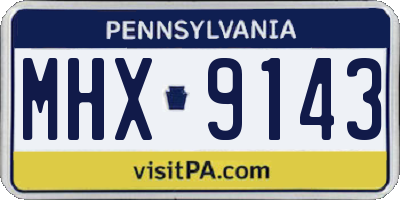 PA license plate MHX9143