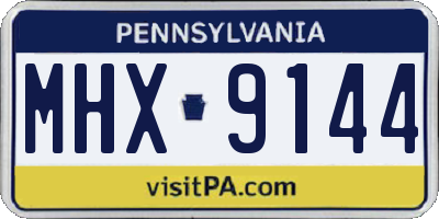 PA license plate MHX9144