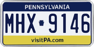PA license plate MHX9146