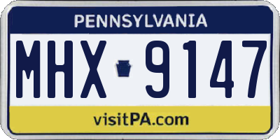 PA license plate MHX9147