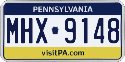 PA license plate MHX9148