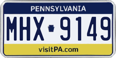 PA license plate MHX9149