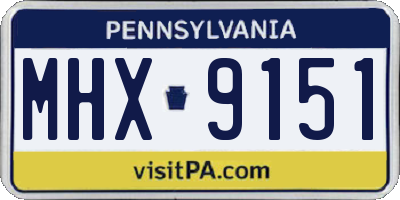 PA license plate MHX9151