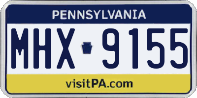 PA license plate MHX9155
