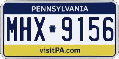 PA license plate MHX9156
