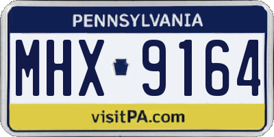 PA license plate MHX9164