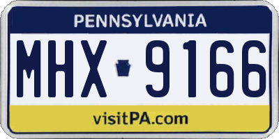 PA license plate MHX9166