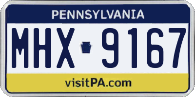 PA license plate MHX9167