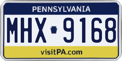PA license plate MHX9168