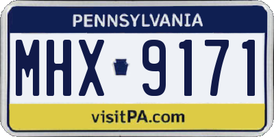 PA license plate MHX9171