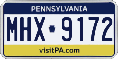 PA license plate MHX9172