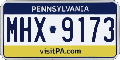 PA license plate MHX9173