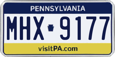 PA license plate MHX9177