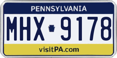 PA license plate MHX9178