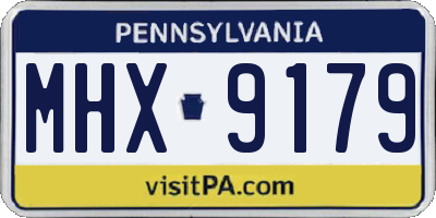 PA license plate MHX9179